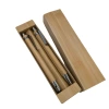 In-stock bamboo pen set, metal hook, bamboo and wood rod, touch head, ballpoint pen, printed color logo, advertising pen Item Picture